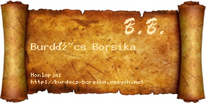 Burdács Borsika névjegykártya